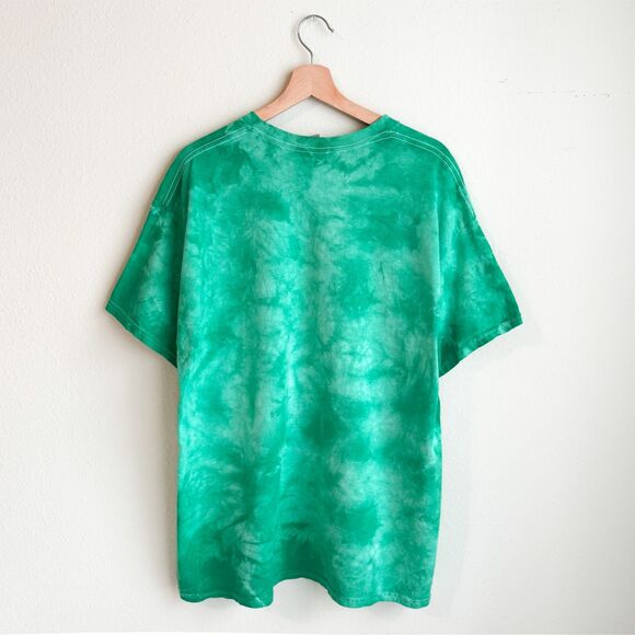 New Green Tie Dye Short Sleeve T Shirt Size XL Crewneck Casual Comfy Gildan Tee - Picture 4 of 5